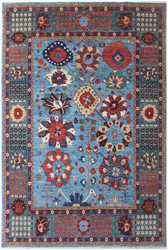 Tribal Nomad Vege Dye Wool Hand Knotted Rug 9'02''x12'10''  - AR88956