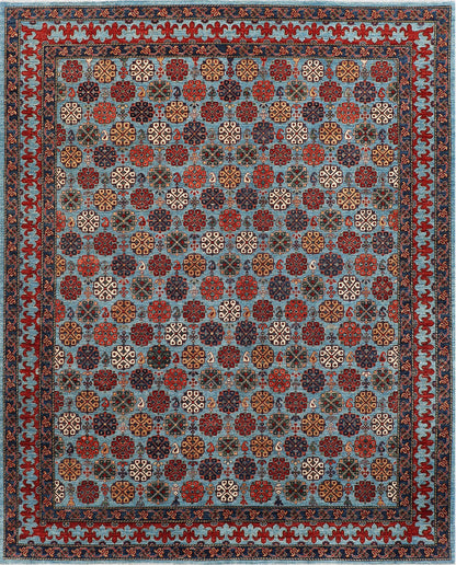 Tribal Nomad Vege Dye Wool Hand Knotted Rug 8'01''x9'10''  - AR83242