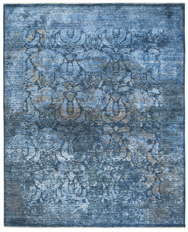 Indigo Collection, H/L With Silk Handknotted Rug 8'00" X 10'00" -Art49294