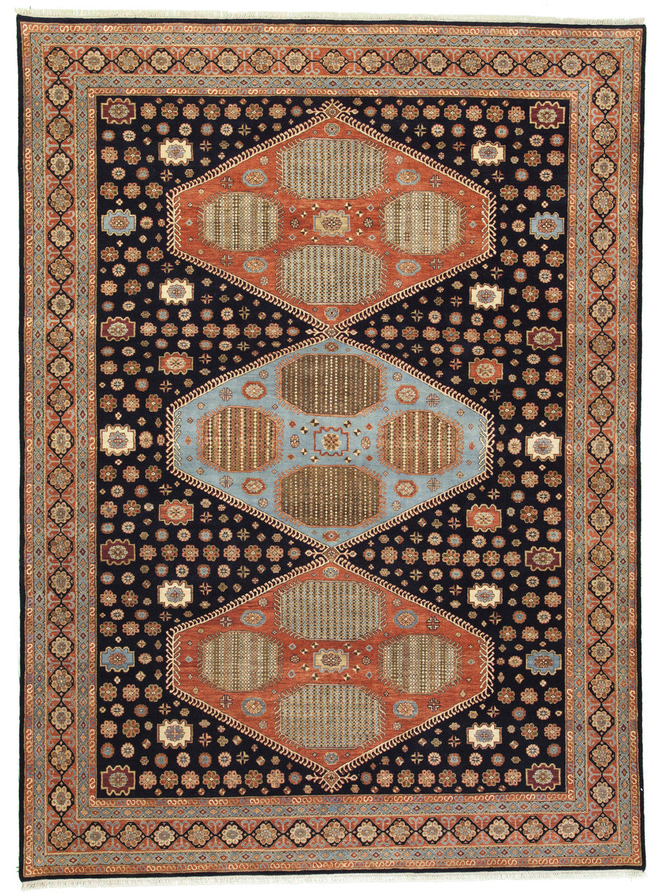 Multi 9'0" x 12'5" Tribal Hand knotted Wool Rug - Sku: ART34693