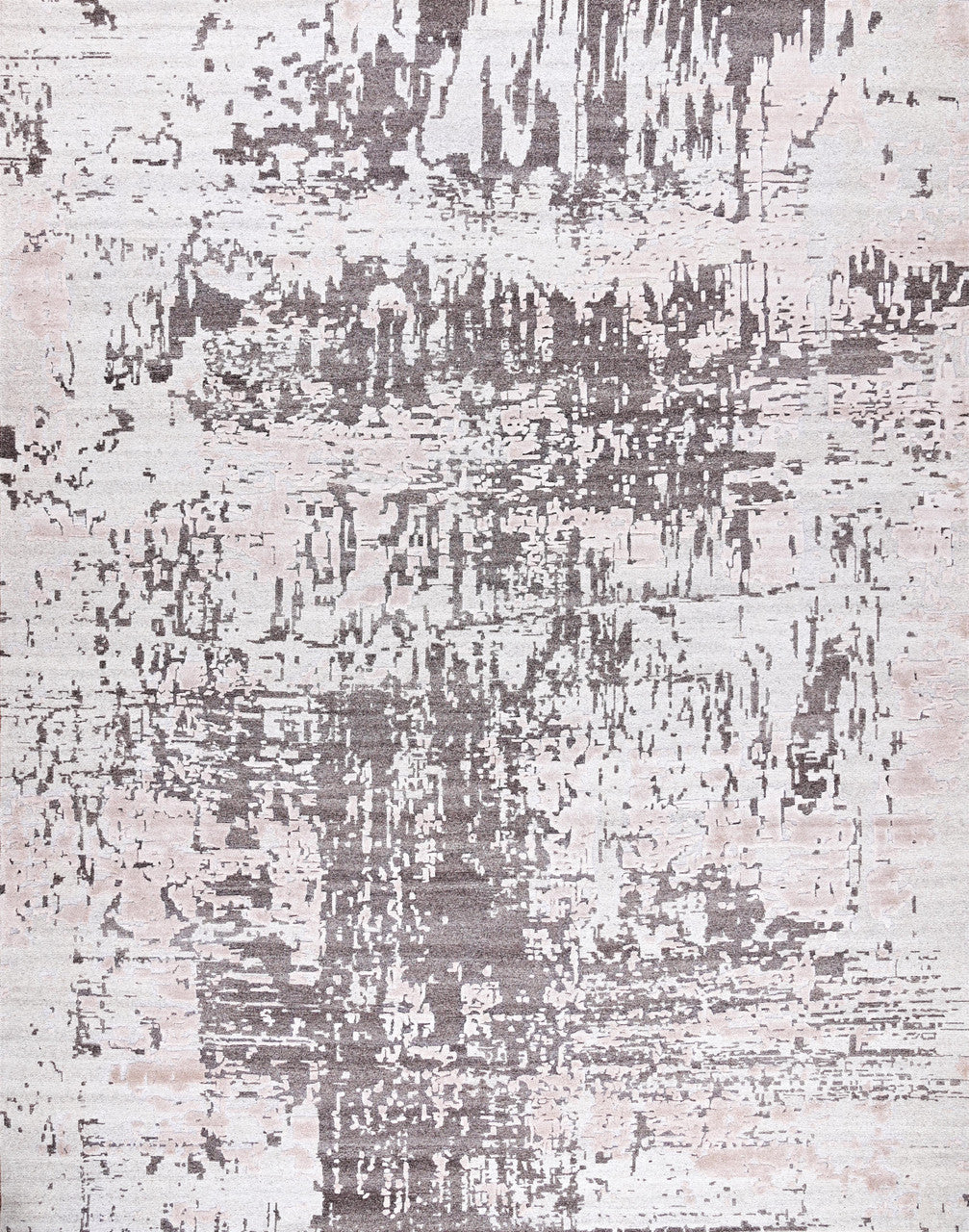 Ivory 9'1" x 11'6" Modern Hand knotted Wool Rug - Sku: ART85412