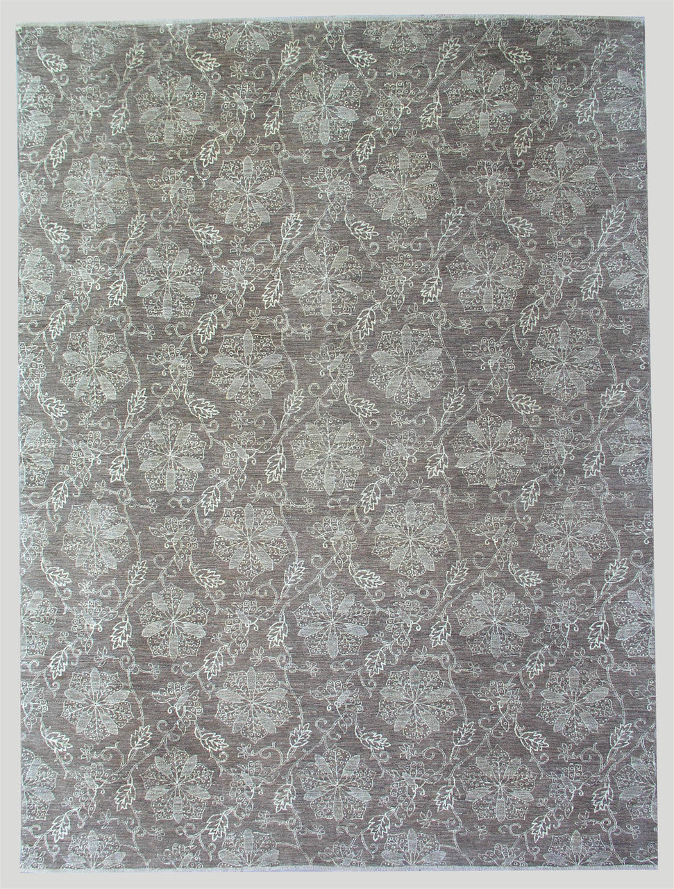Ivory 8'10" x 11'11" Transitional Ikat Hand knotted Wool Rug - Sku: ART23247