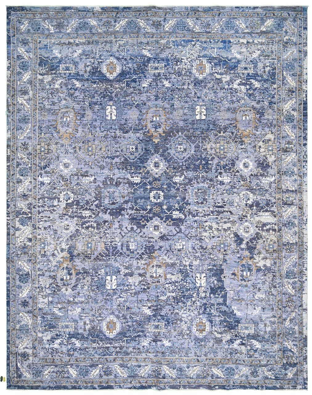 Grey 11'11" x 14'10" Oushak Hand knotted Wool Rug - Sku: ART81214