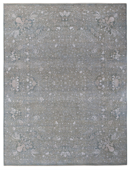 Ottoman Collection With Silk Handknotted Rug 7'11" X 10'02" -Art50214