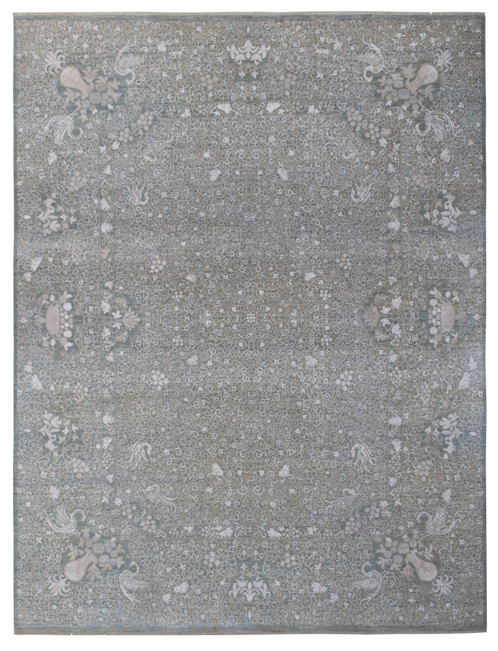 Green 7'11" x 10'2" Oushak Silk Hand knotted Silk Rug - Sku: ART50214