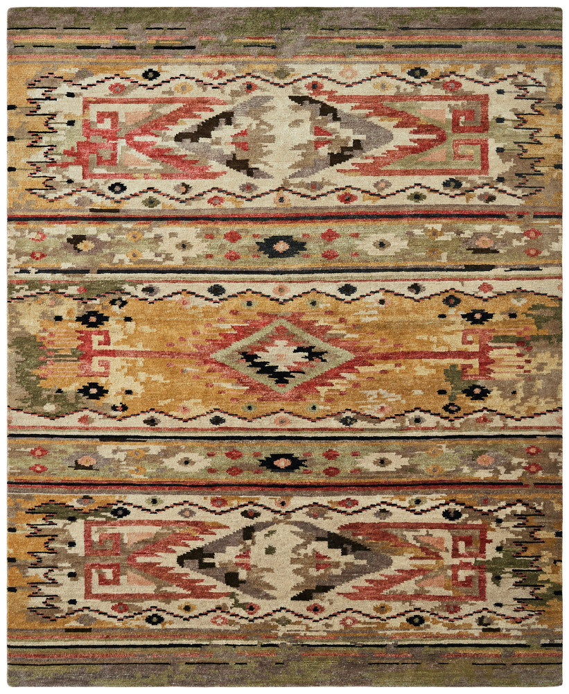 Gold Transitional Hand knotted Wool Rug Sizes From: 2x3 to 12x15 - Sku: KMV7320