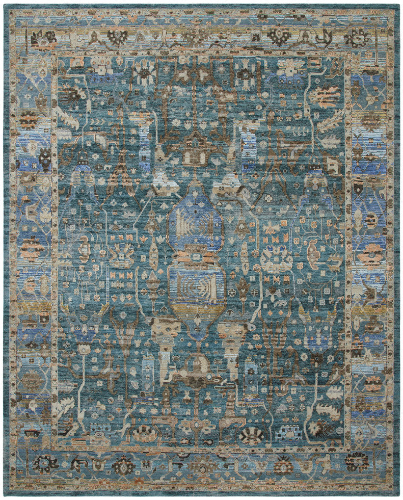 Transitional Hand Knotted Rug Wool & Silk - KKT13640