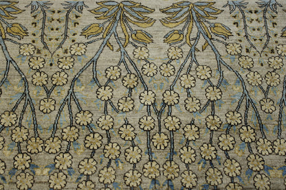 Back of Oushak Chobi hand-knotted rug