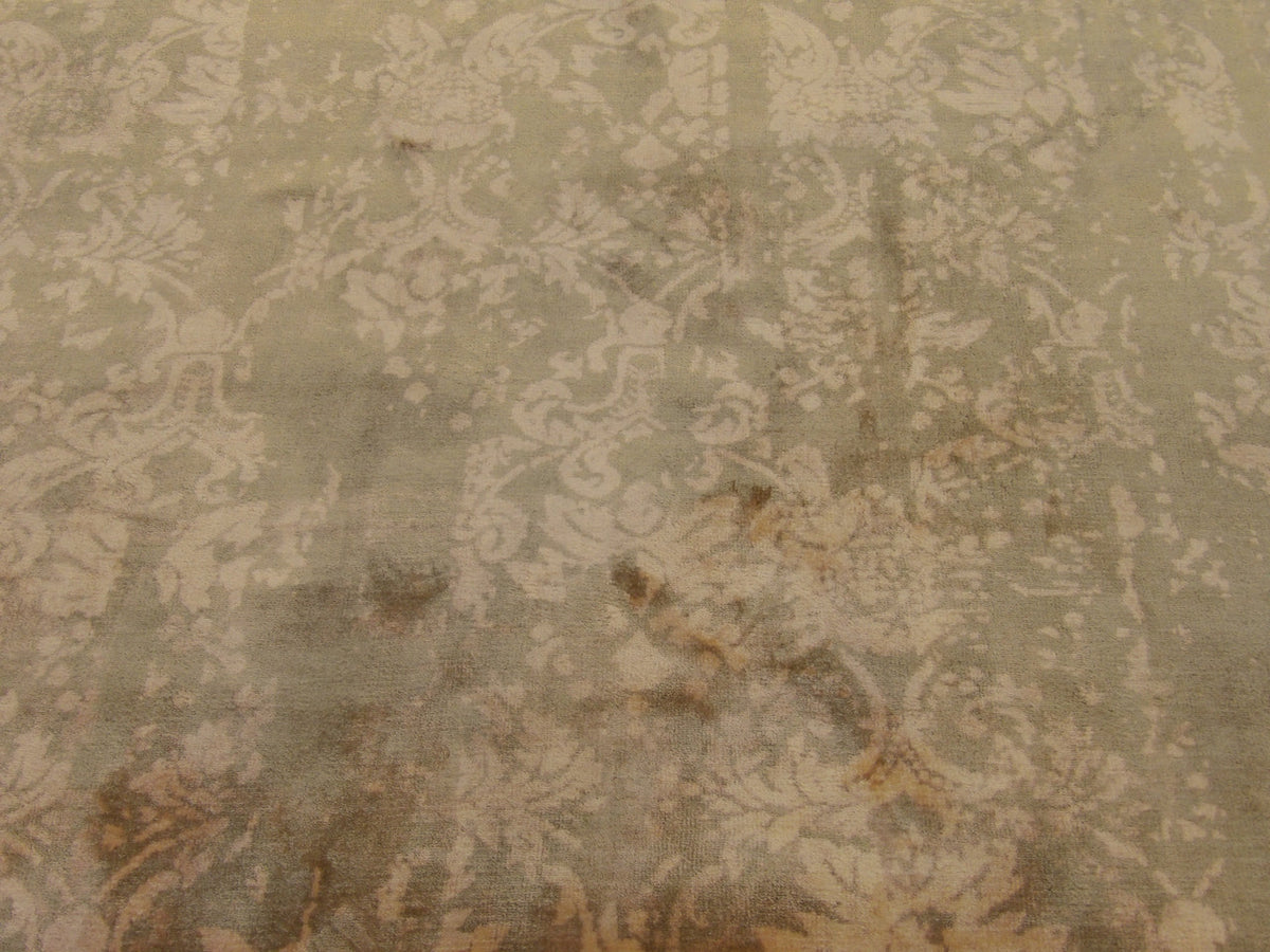 Back of transitional hand-knotted rug