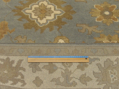 Blue & Beige Turk Oushak Wash rug in room setting