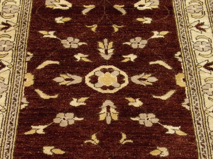 Back of Oushak hand-knotted runner