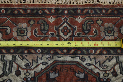 Back of Tribal Heriz hand-knotted rug