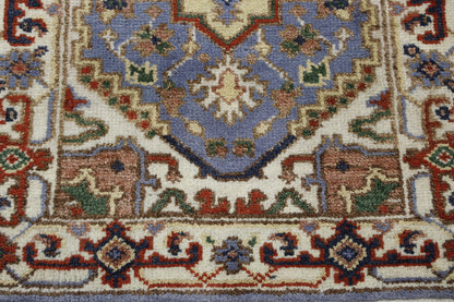 Tribal Indo Heriz rug corner detail