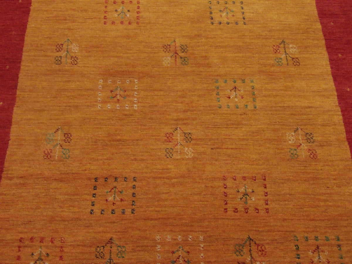 Back of Gabbeh hand-knotted rug