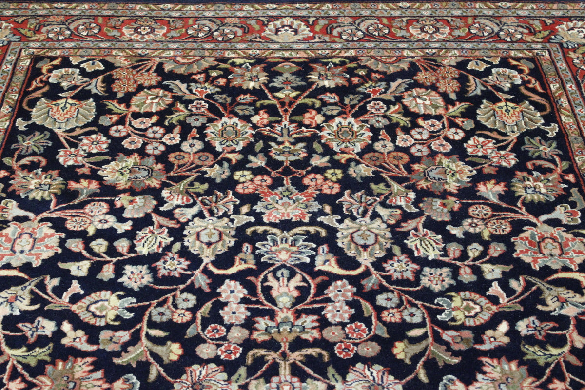 Close-up of wool pile, Blue & Red rug