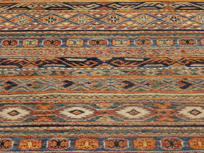Back of tribal hand-knotted runner