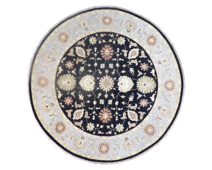 Ziegler Oushak / Peshawar hand-knotted wool rug in Black, 10'2" x 10'2", SKU w495