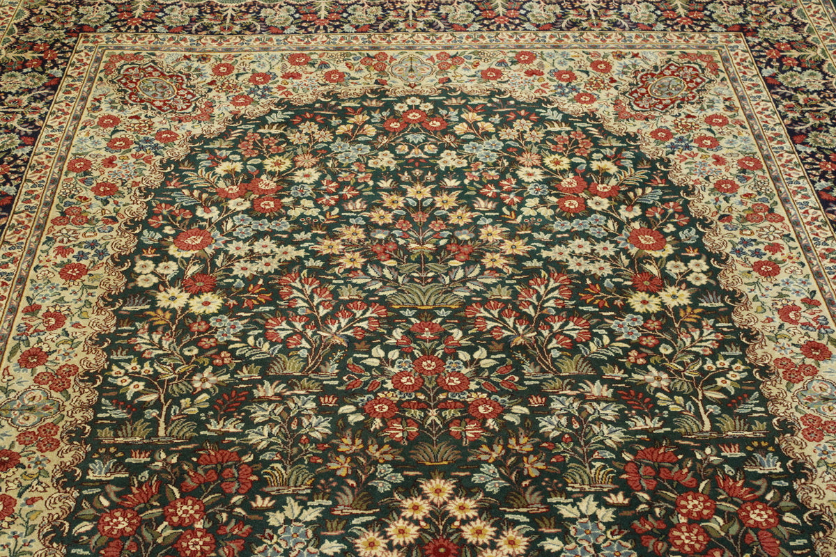 Back of Traditional Kerman hand-knotted rug