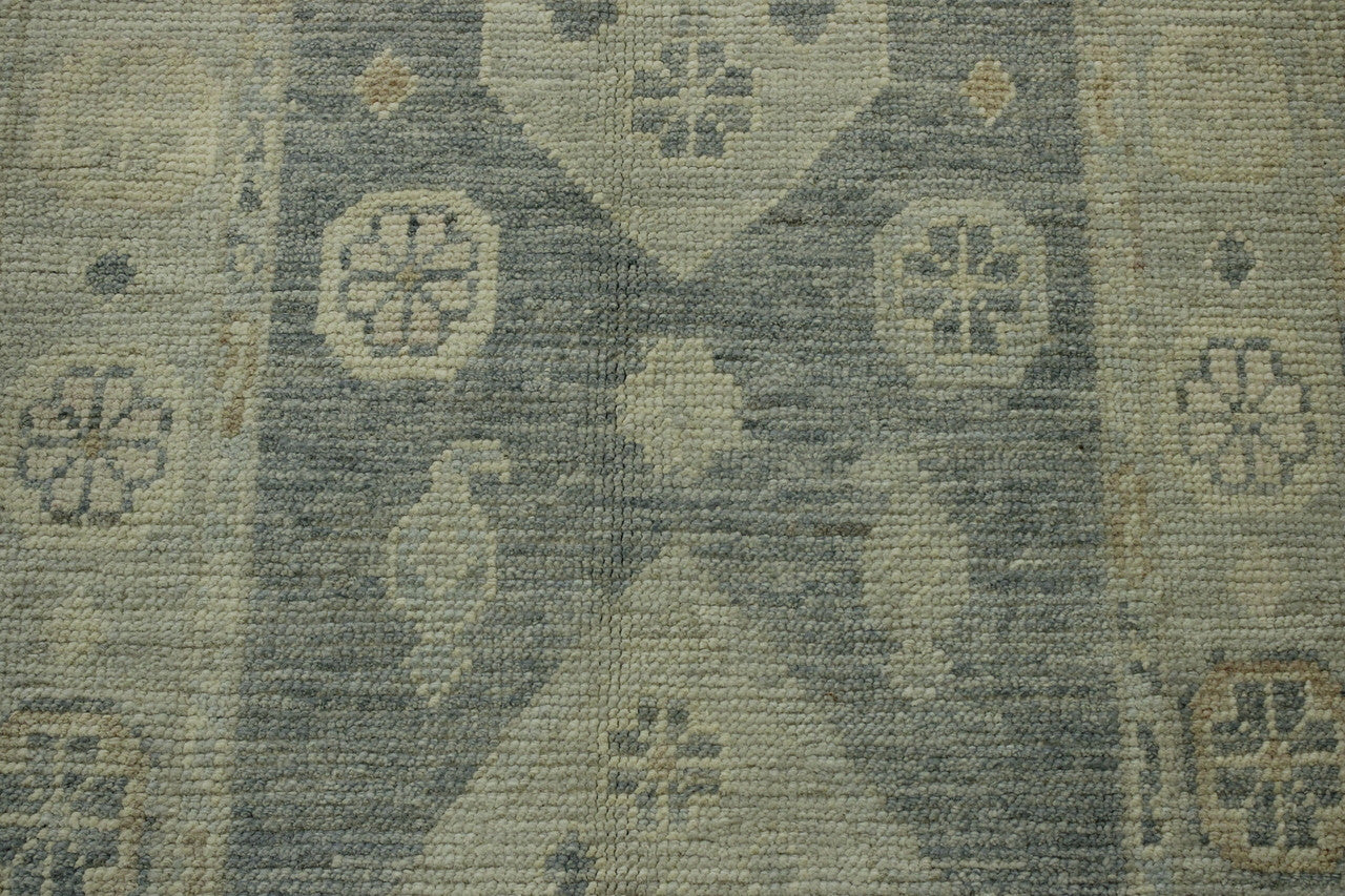 Blue Oushak Wash Chobi rug in room setting