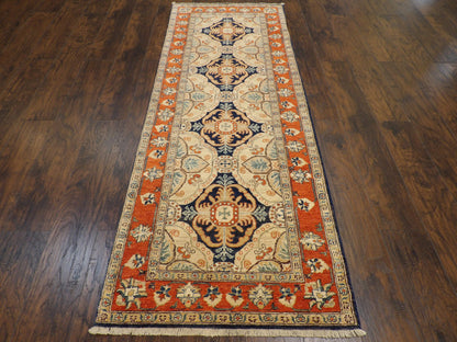 Close-up of wool pile on Super Kazak runner