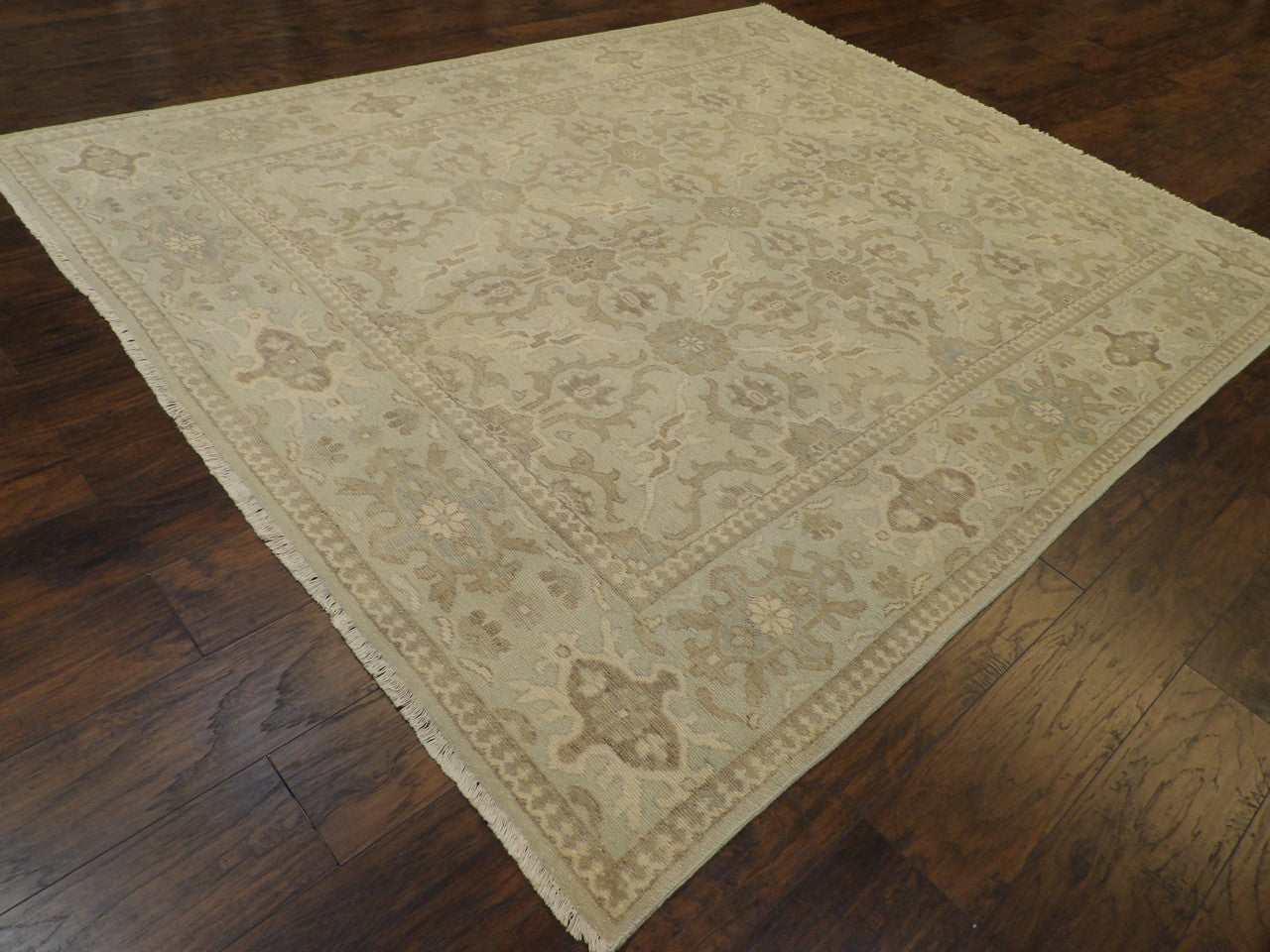 Khotan Oushak pattern detail, wash finish