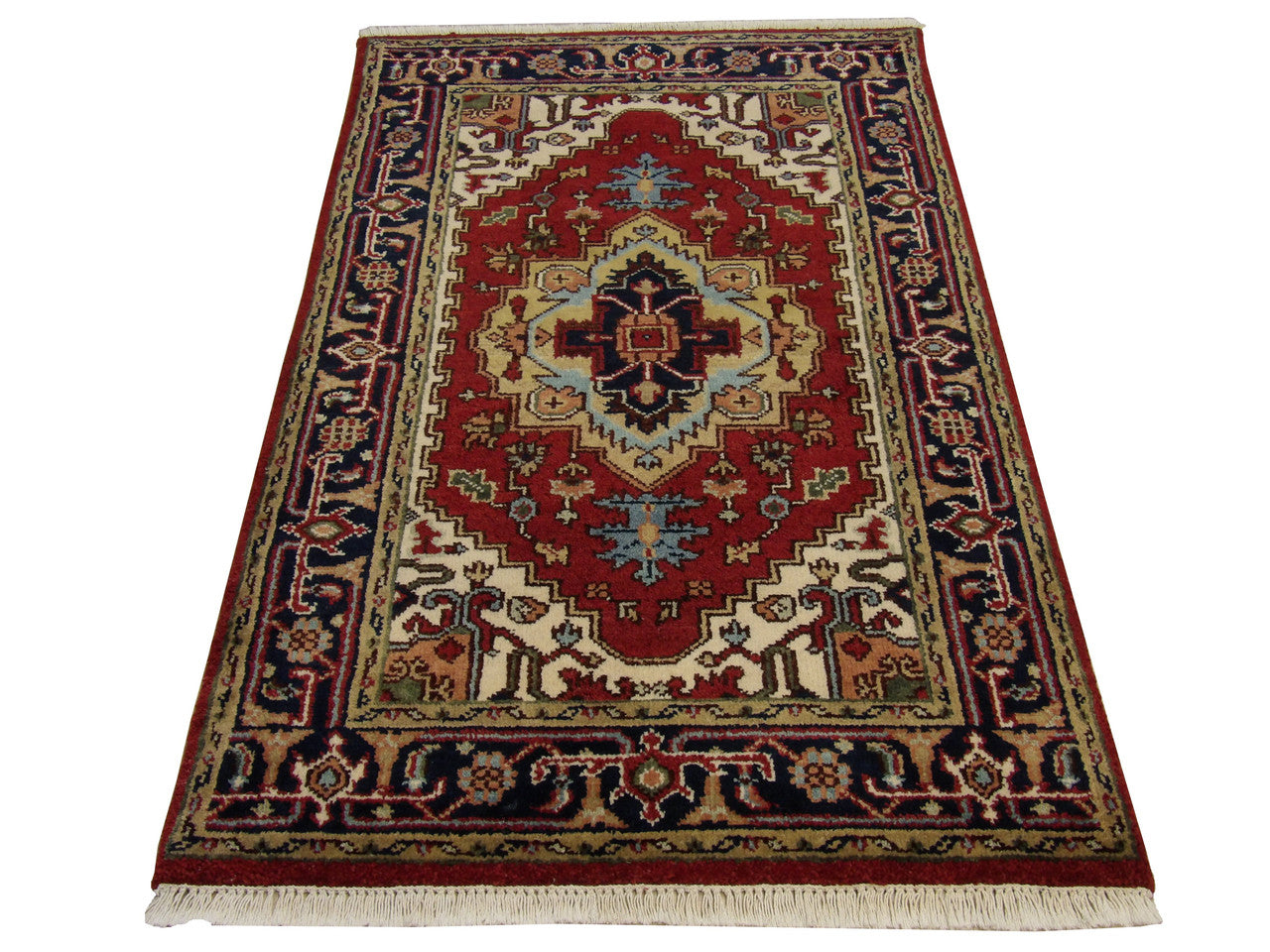 Persian Heriz rug corner detail
