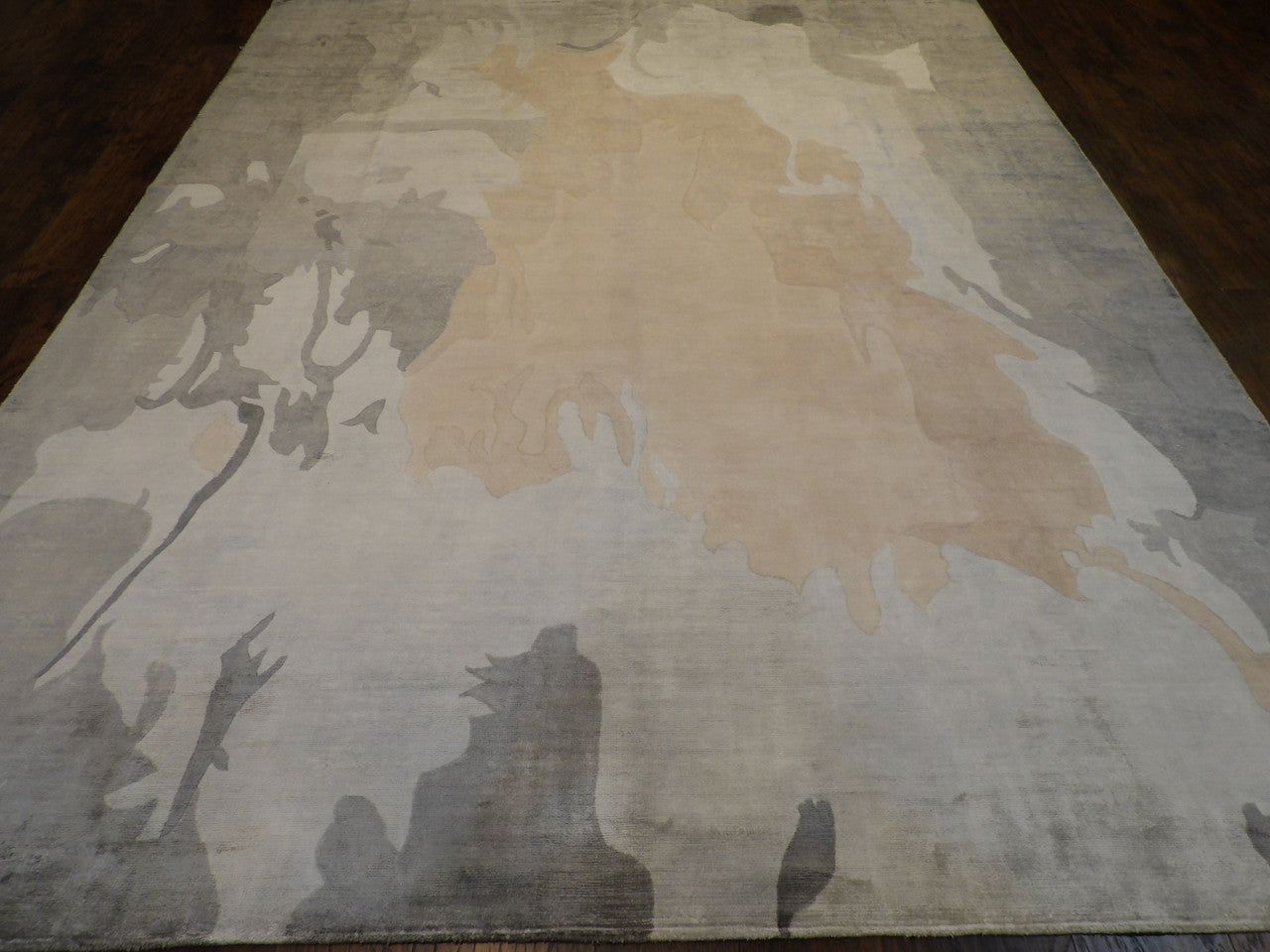 Modern Abstract Bamboo Marble Design rug corner detail
