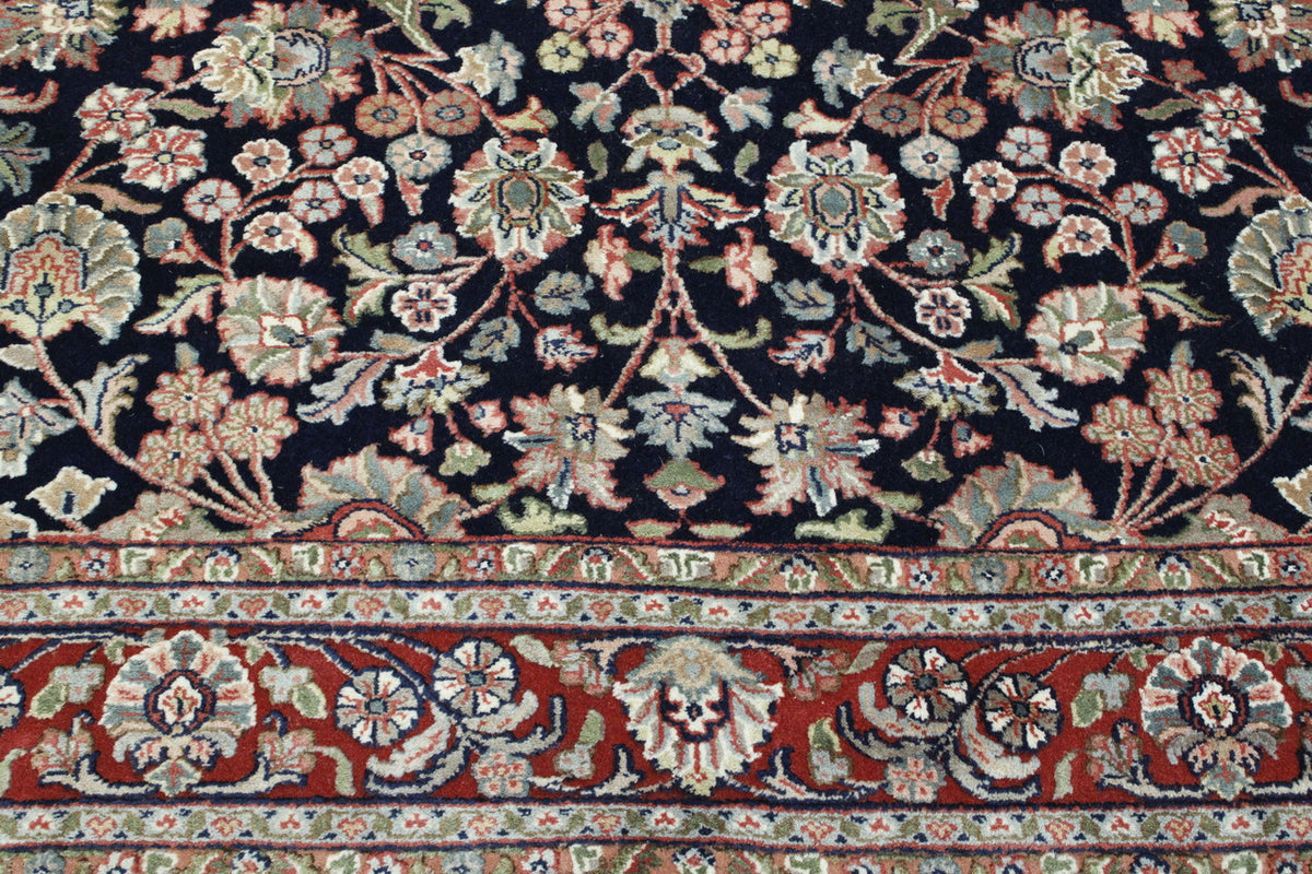 Blue & Red Traditional Mahal Design rug in room setting
