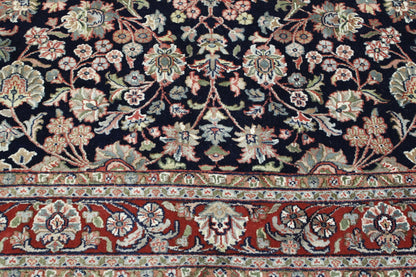 Blue & Red Traditional Mahal Design rug in room setting