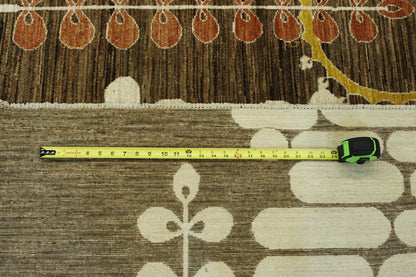 Back of Tribal Arts & Crafts Design hand-knotted rug