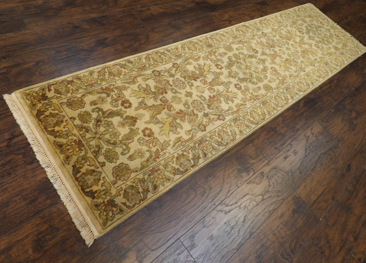 Antique wash pattern detail, gold Turkish weave runner