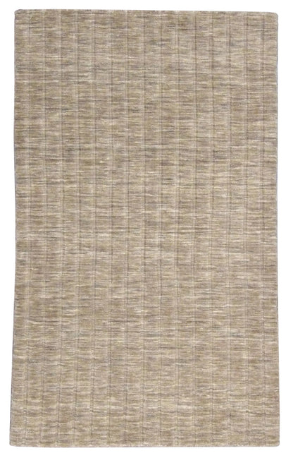 Modern Loom-Knotted hand-knotted wool rug in Brown, full view