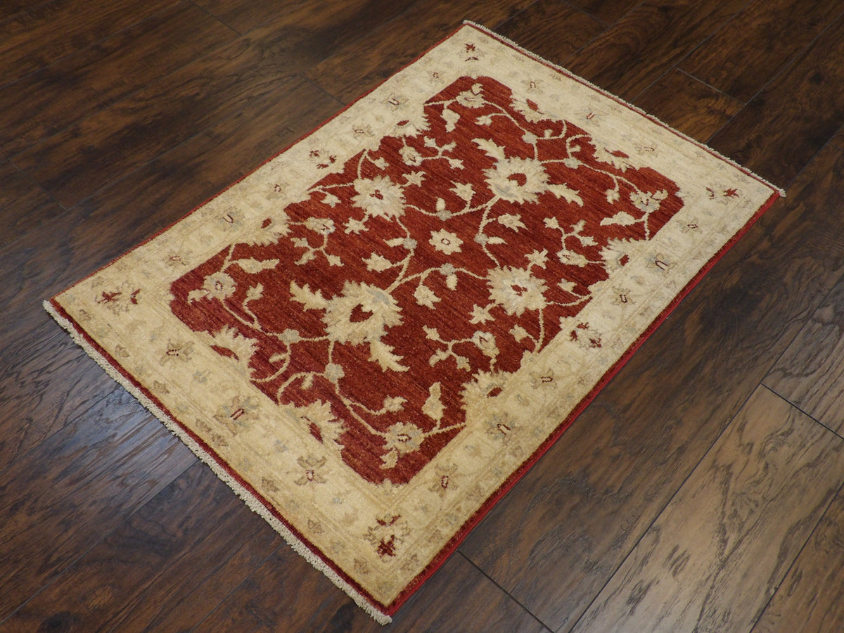 Oushak pattern detail, natural dye rug