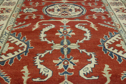 Back of Tribal Super Kazak hand-knotted rug