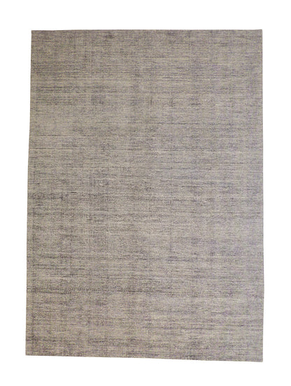 Modern Plain Abrash Design hand-knotted wool rug in Blue & Gray, full view