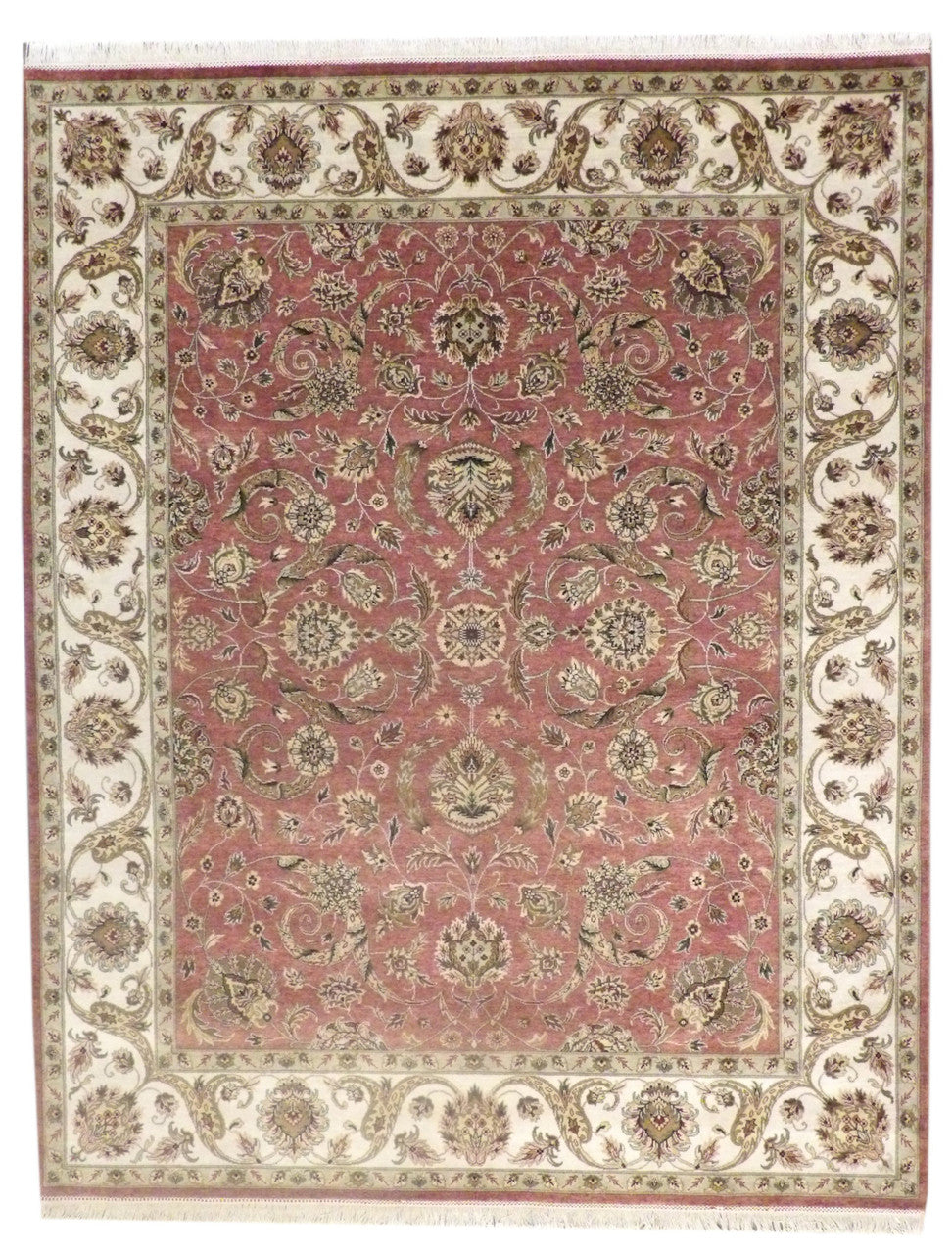 Fine Ziegler Tie Dye hand-knotted wool rug in Brown & Beige, full view
