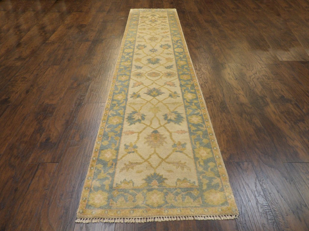Turk Oushak Stone Wash rug corner detail