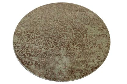 Close-up of wool-silk pile, Beige & Pink rug