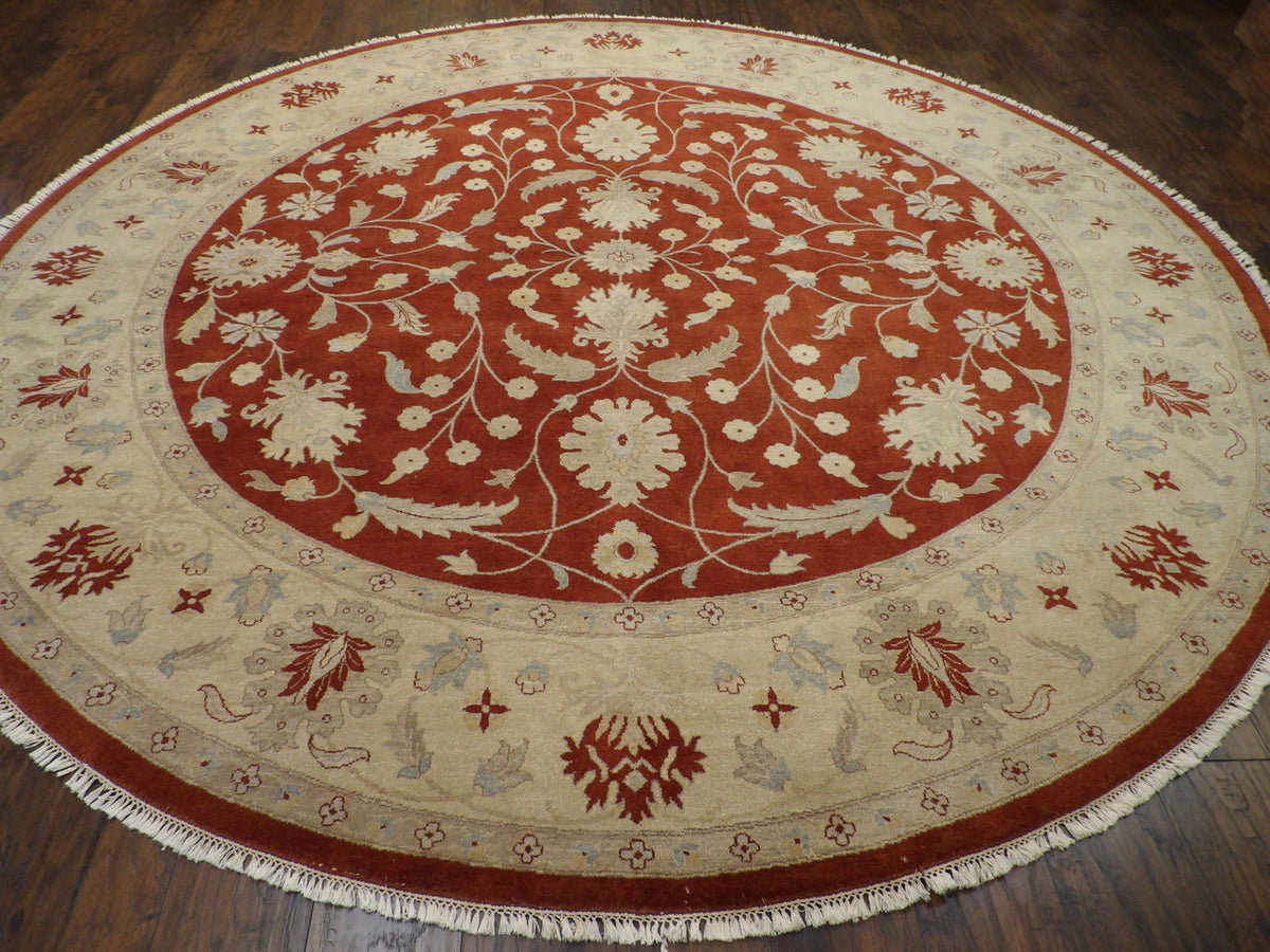Ziegler Oushak / Peshawar hand-knotted wool rug in Beige, 10'0" x 10'0", SKU w501
