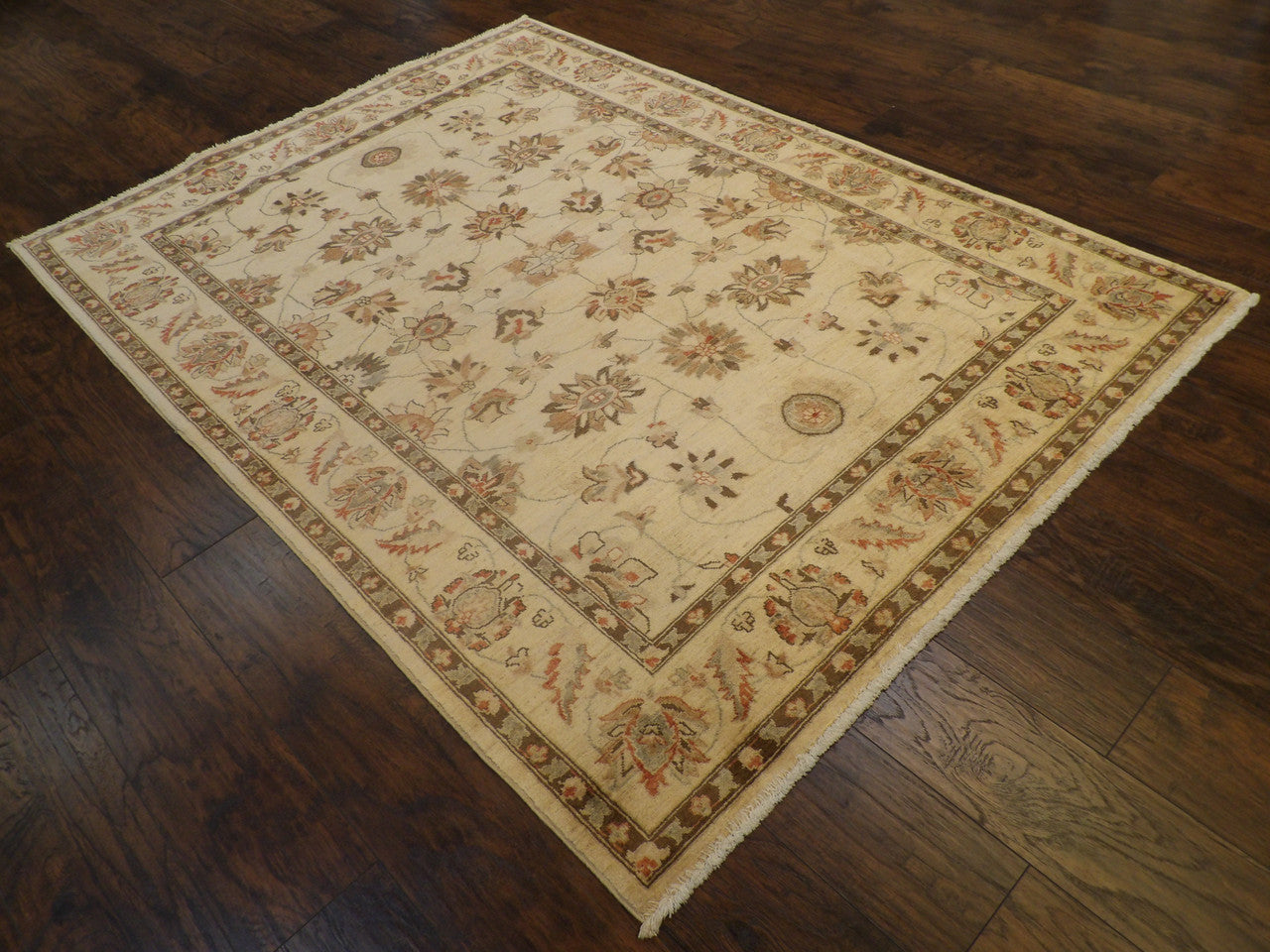 Oushak pattern detail, antique wash rug