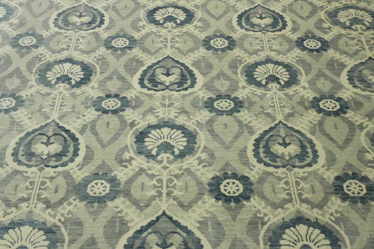 Tribal Ikat rug corner detail