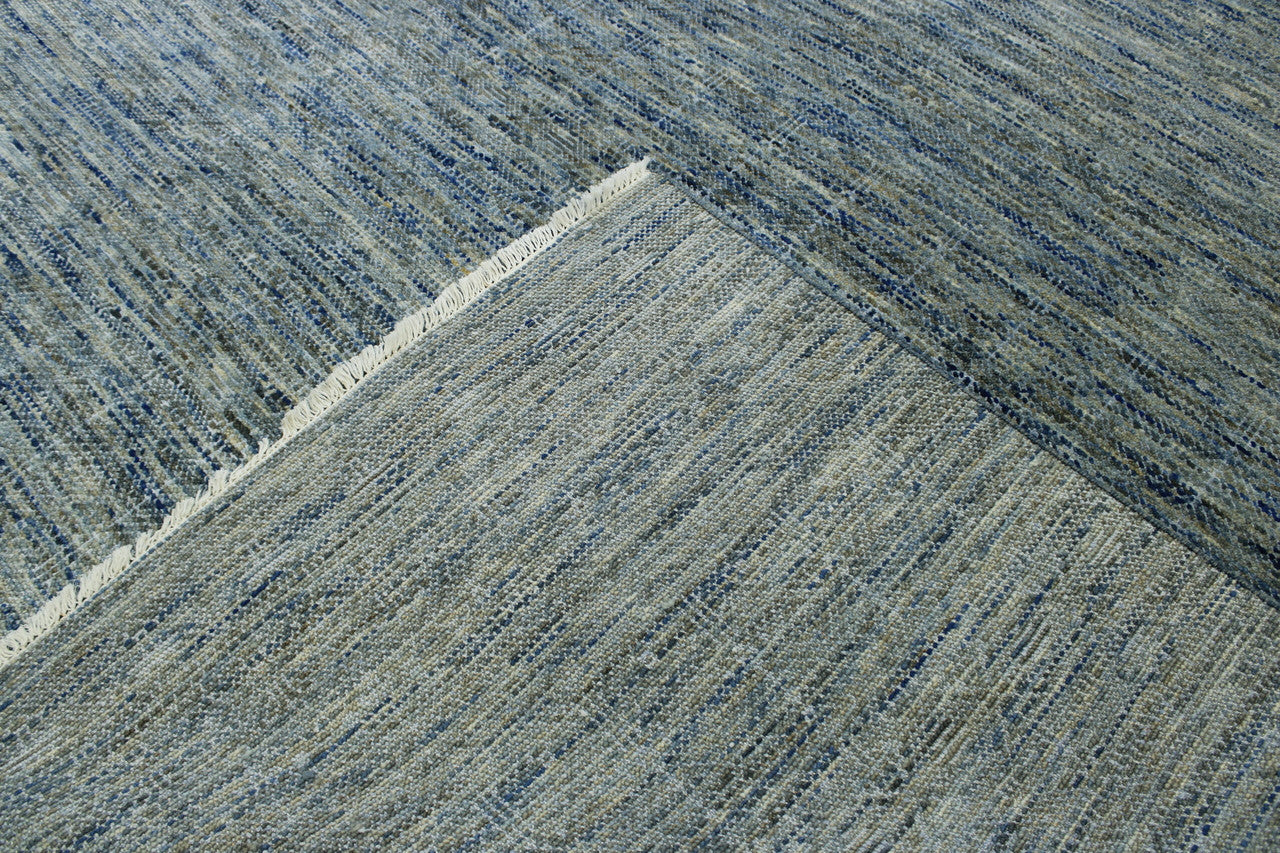 Back of Modern Grass Design hand-knotted rug