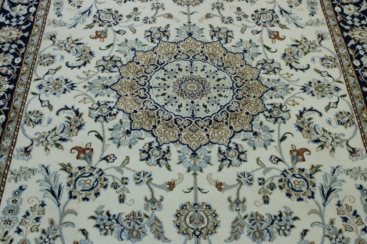 Back of Traditional Fine Nain hand-knotted rug