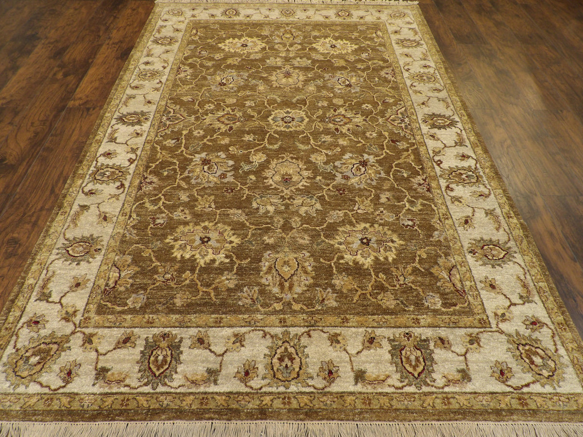 Chobie Oushak / Peshawar hand-knotted wool rug in Brown, 5'11" x 8'11", SKU W895