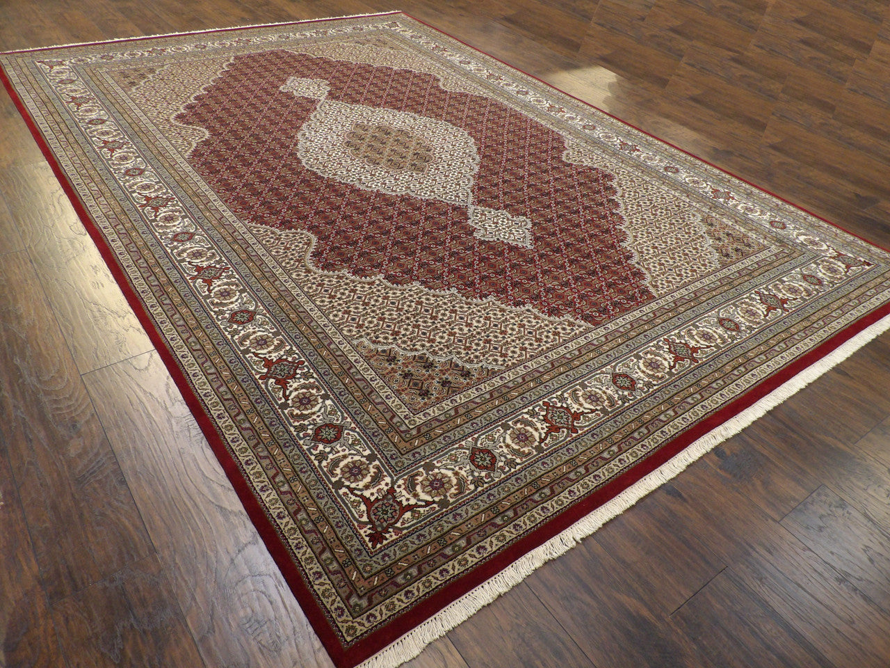 Full view of Fine Persian Mahi Tabriz rug