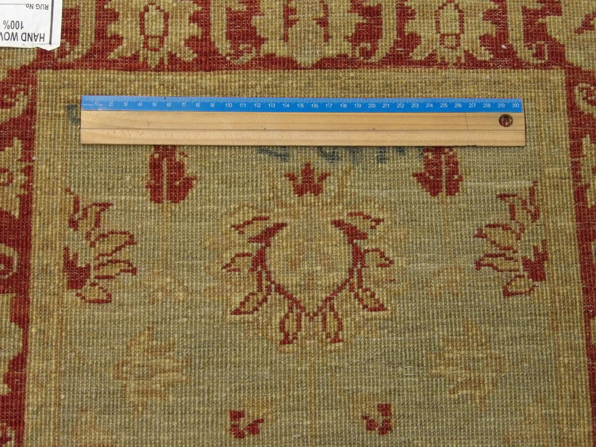 Blue & Red Oushak Chobi Natural Dye rug in room setting