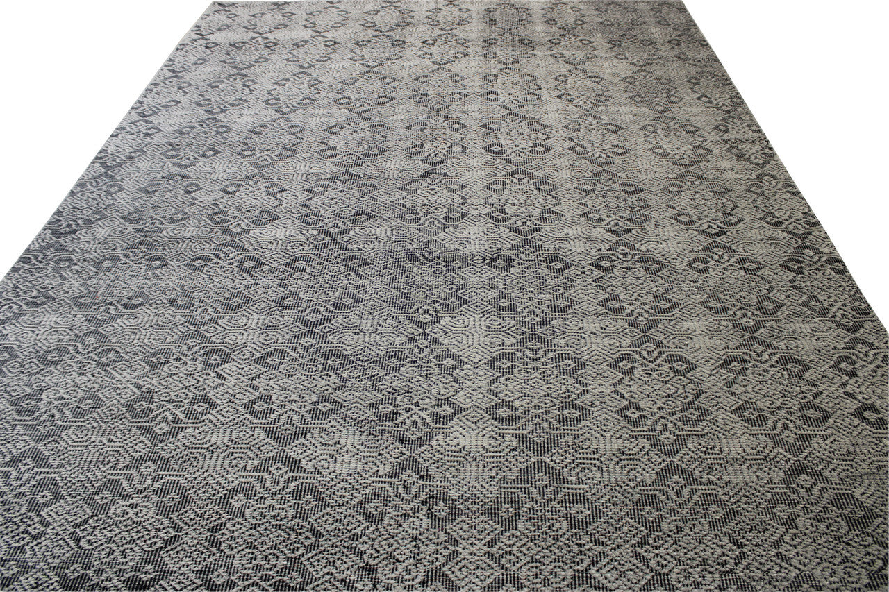Close-up of wool pile, Gray rug