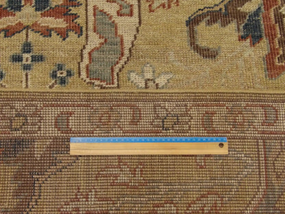 Blue & Green Oushak Ziegler Vintage Antique Wash rug in room setting