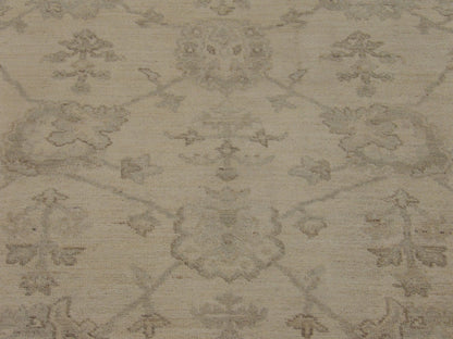 Back of Oushak Chobi Wash hand-knotted rug