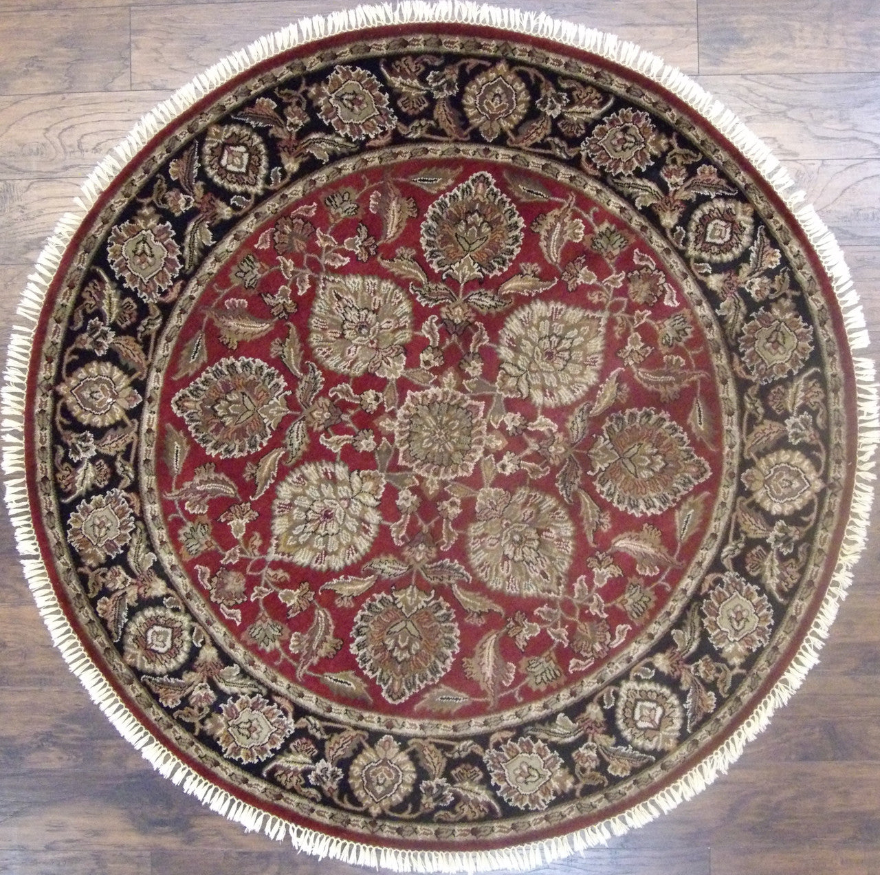 Jaipur Kashan Antique Wash hand-knotted wool rug in Black & Red, full view